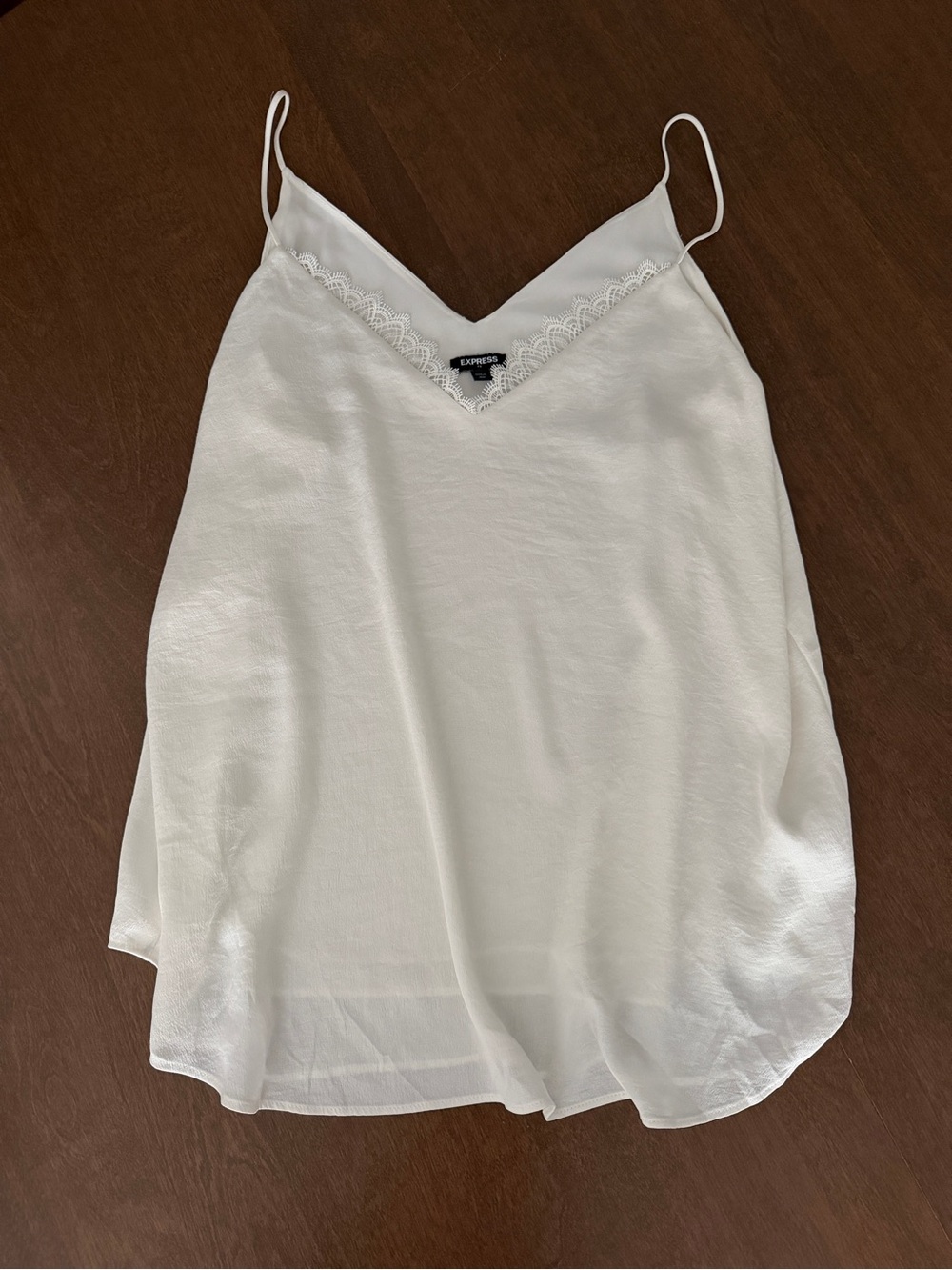 Express White Lace Trim Tank Top | XL